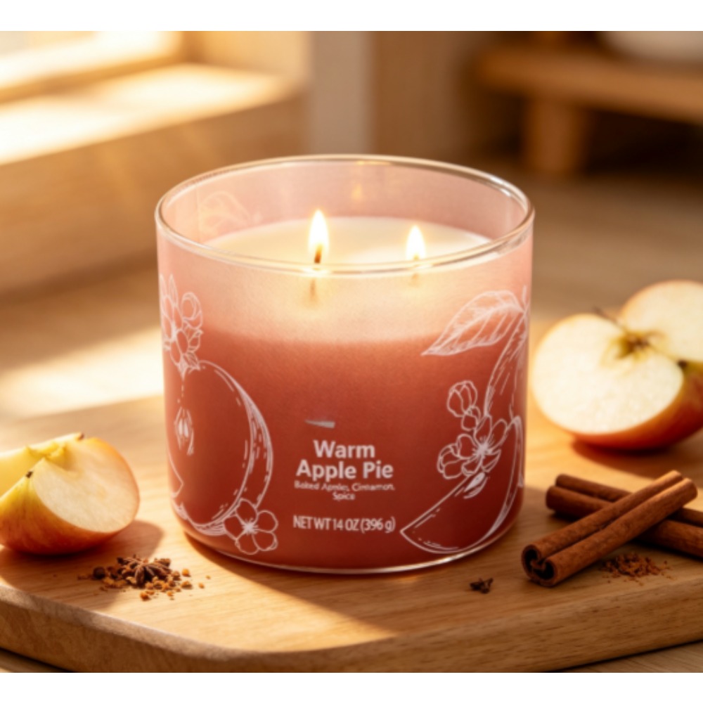 Geurkaars met warme appel-taar - Home Fragrance Scented Candle recensie en prijs